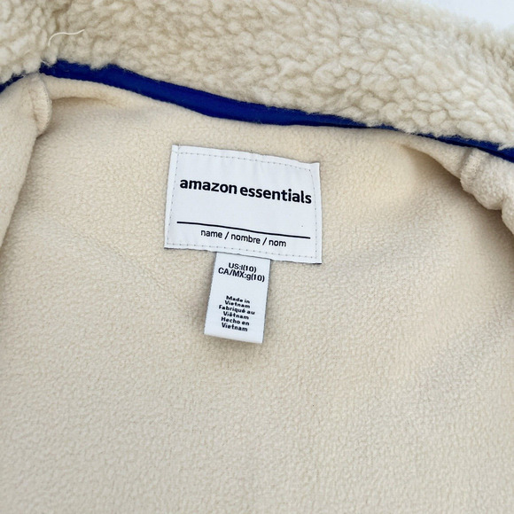 Amazon Essentials Girls Polar Fleece Full-zip Beige Jacket Size L (10 Years) - Picture 7 of 11